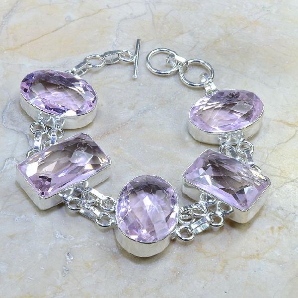 Tpz 025d bracelet topaze rose mauve bijou argent 925 vente achat 1