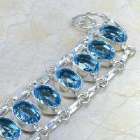 Tpz 037c bracelet topaze bleue bijou argent 925 vente achat