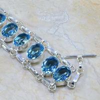Tpz 037d bracelet topaze bleue bijou argent 925 vente achat