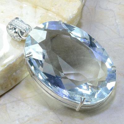 Tpz 038b pendentif pierre topaze blanche gemme taille bijou argent 925 vente achat 1