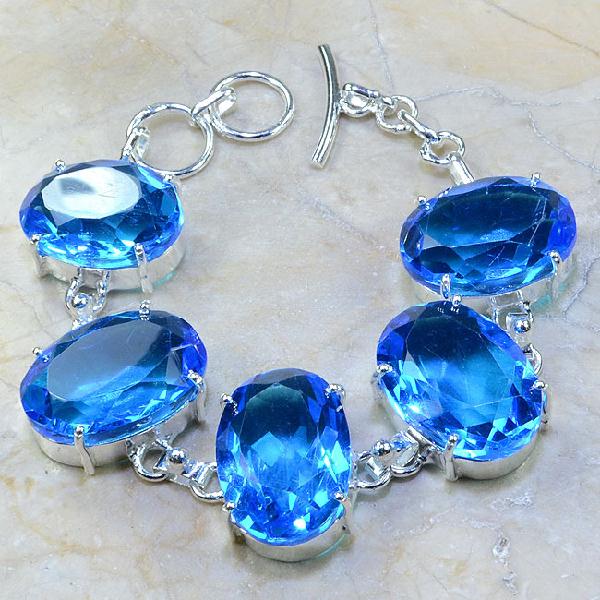 Tpz 040a bracelet topaze bleue bijou argent 925 vente achat