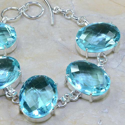 Tpz 044c bracelet topaze bleue bijou argent 925 vente achat