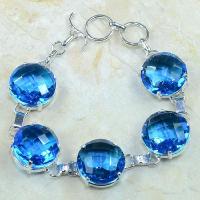 Tpz 049d bracelet topaze bleue iolite bijou argent 925 vente achat