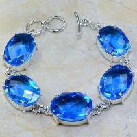 Tpz 053a bracelet topaze bleue iolite bijou argent 925 vente achat 1