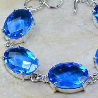 Tpz 053b bracelet topaze bleue iolite bijou argent 925 vente achat 1