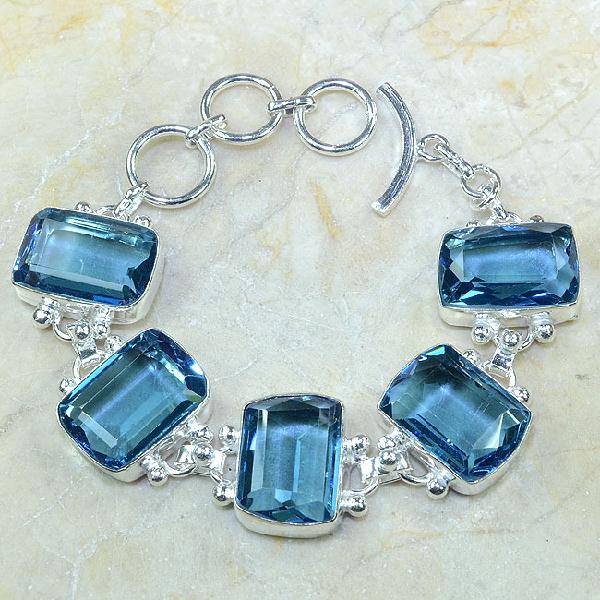 Tpz 061a bracelet topaze bleue bijou argent 925 vente achat
