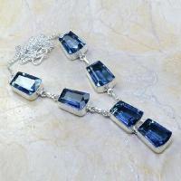 Tpz 070d collier parure sautoir topaze iolite bleue bijou argent 925 vente achat