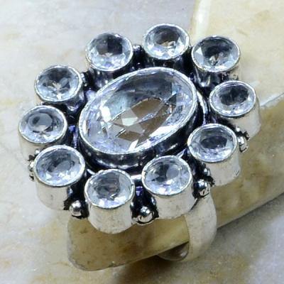 Tpz 093a bague t58 topaze blanche cristal roche bijoux argent 925 vente achat