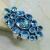 Tpz 105b bague t57 topaze bleue iolite bijoux argent 925 vente achat