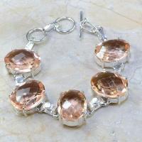 Tpz 106d bracelet topaze peche rose bijou argent 925 vente achat