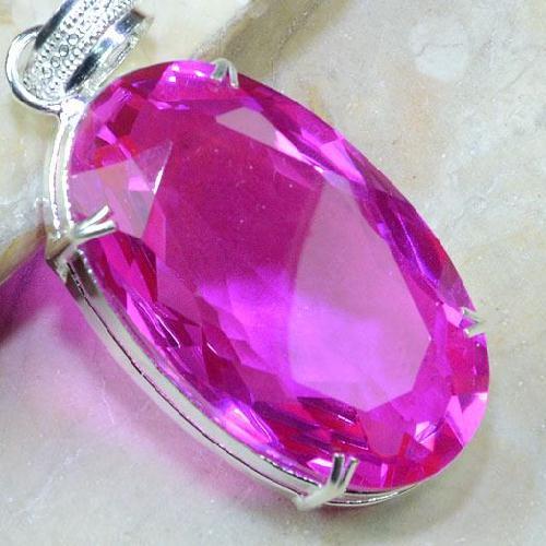 Tpz 107c pendentif pierre topaze rose pink gemme taille bijou argent 925 vente achat