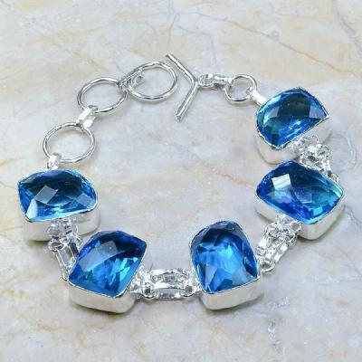 Tpz 109a bracelet topaze bleu iolite bijou argent 925 vente achat 1