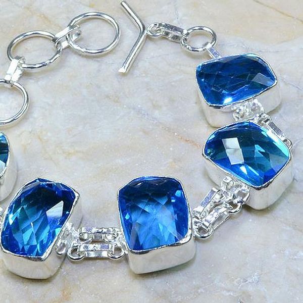 Tpz 109c bracelet topaze bleu iolite bijou argent 925 vente achat 1