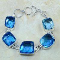 Tpz 110a bracelet topaze bleu iolite bijou argent 925 vente achat