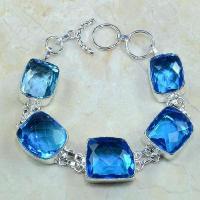 Tpz 110d bracelet topaze bleu iolite bijou argent 925 vente achat