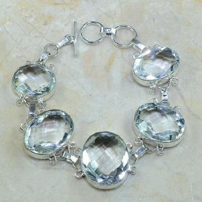 Tpz 115b bracelet topaze blanche cristal bijou argent 925 vente achat
