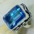 Tpz 116b bague t57 topaze bleue iolite bijoux argent 925 vente achat