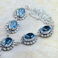 Tpz 119b collier parure sautoir topaze bleue suisse bijou argent 925 vente achat
