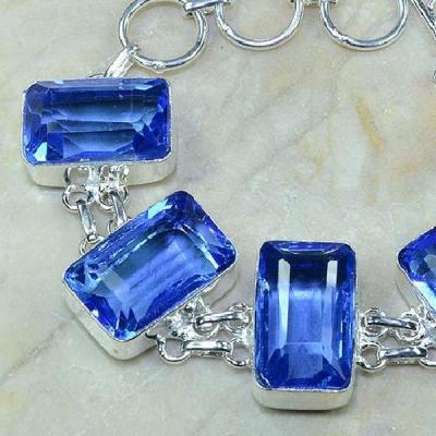 Tpz 120a bracelet topaze bleu iolite bijou argent 925 vente achat