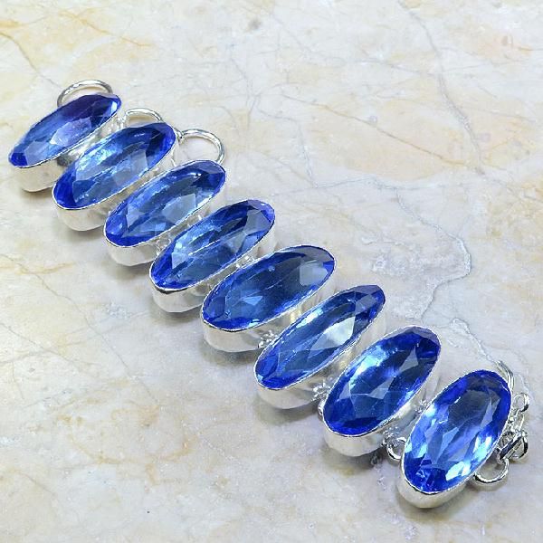 Tpz 121a bracelet topaze bleu iolite bijou argent 925 vente achat