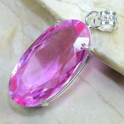 Tpz 125a pendentif pierre topaze rose pink gemme taille bijou argent 925 vente achat