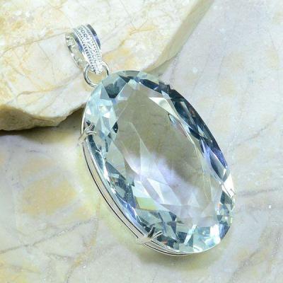 Tpz 127a pendentif pierre topaze blanche cristal gemme taille bijou argent 925 vente achat