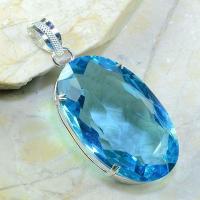 Tpz 128a pendentif pierre topaze bleue gemme taille bijou argent 925 vente achat