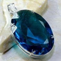 Tpz 139a pendentif pierre topaze bleue gemme taille bijou argent 925 vente achat 1