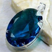 Tpz 139b pendentif pierre topaze bleue gemme taille bijou argent 925 vente achat 1