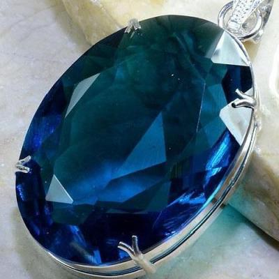 Tpz 139c pendentif pierre topaze bleue gemme taille bijou argent 925 vente achat