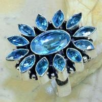 Tpz 145a bague t60 topaze bleue suisse bijoux argent 925 vente achat 1