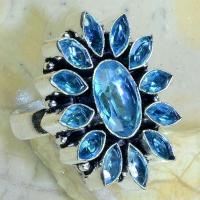 Tpz 145b bague t60 topaze bleue suisse bijoux argent 925 vente achat 1