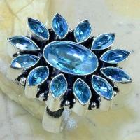 Tpz 145c bague t60 topaze bleue suisse bijoux argent 925 vente achat 1