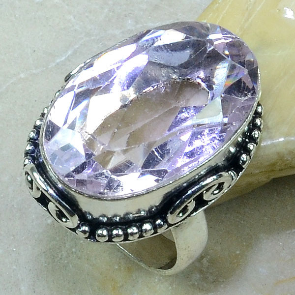 Tpz 150a bague t58 topaze rose bijoux argent 925 vente achat