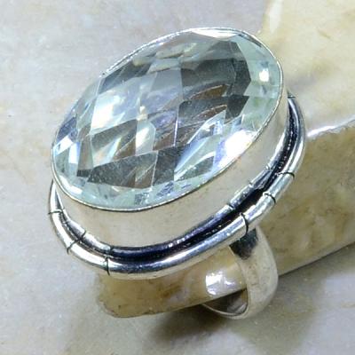 Tpz 152a bague t57 topaze blanche cristal roche bijoux argent 925 vente achat