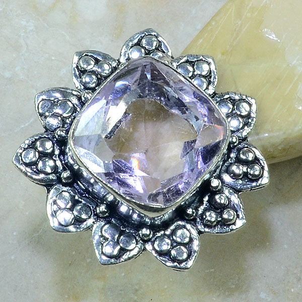 Tpz 155a bague t57 topaze rose bijoux renaissance argent 925 vente achat