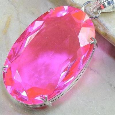 Tpz 156c pendentif pierre topaze rose gemme taille bijou argent 925 vente achat