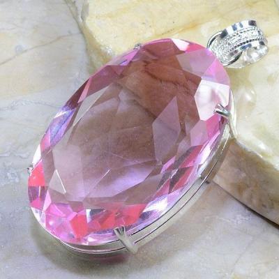 Tpz 157c pendentif pierre topaze rose gemme taille bijou argent 925 vente achat