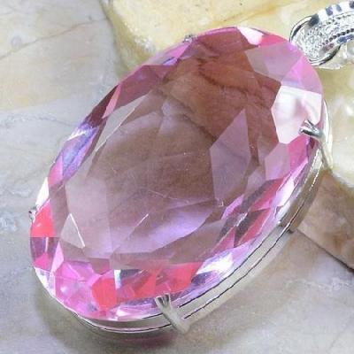 Tpz 157c pendentif pierre topaze rose gemme taille bijou argent 925 vente achat