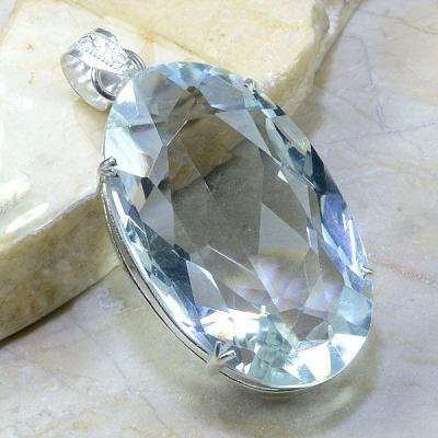 Tpz 159b pendentif pierre topaze blanche cristal gemme taille bijou argent 925 vente achat