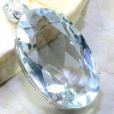 Tpz 159b pendentif pierre topaze blanche cristal gemme taille bijou argent 925 vente achat