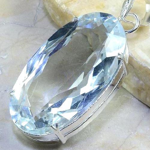 Tpz 162c pendentif pierre topaze blanche cristal gemme taille bijou argent 925 vente achat