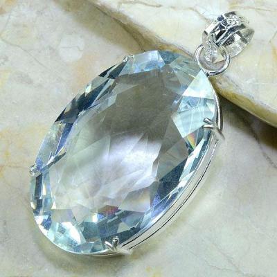 Tpz 163c pendentif pierre topaze blanche cristal gemme taille bijou argent 925 vente achat