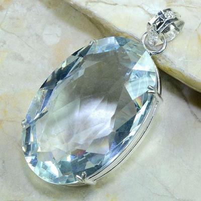 Tpz 163c pendentif pierre topaze blanche cristal gemme taille bijou argent 925 vente achat