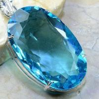 Tpz 166c pendentif pierre topaze bleu suisse gemme taille bijou argent 925 vente achat