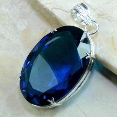 Tpz 174a pendentif pierre topaze bleu iolite gemme taille bijou argent 925 vente achat