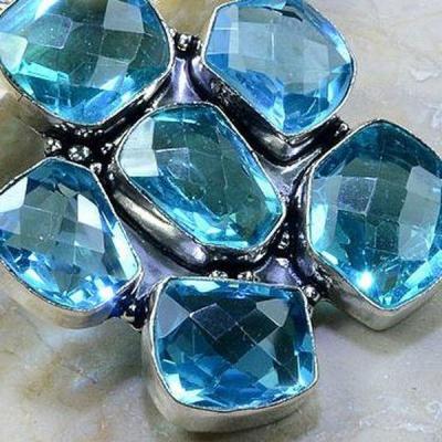 Tpz 184c pendentif pierre topaze bleue gemme taille bijou argent 925 vente achat