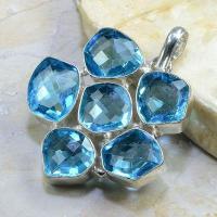 Tpz 186b pendentif pierre topaze bleue gemme taille bijou argent 925 vente achat