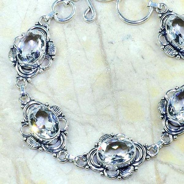 Tpz 218b bracelet topaze blanche cristal bijou argent 925 vente achat