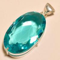 Tpz 222b pendentif pierre topaze bleue suisse gemme taille bijou argent 925 vente achat
